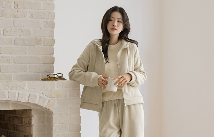 Cozy Napping Hoodies zip up&Pants SET