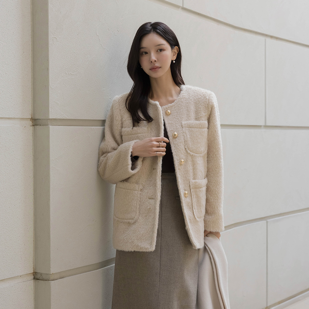 ODE Quilting Wool Double Pockets Harp Jacket