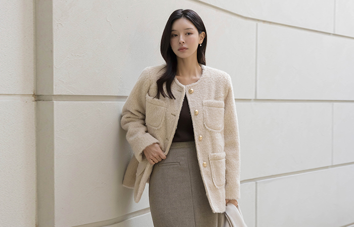 ODE Quilting Wool Double Pockets Harp Jacket