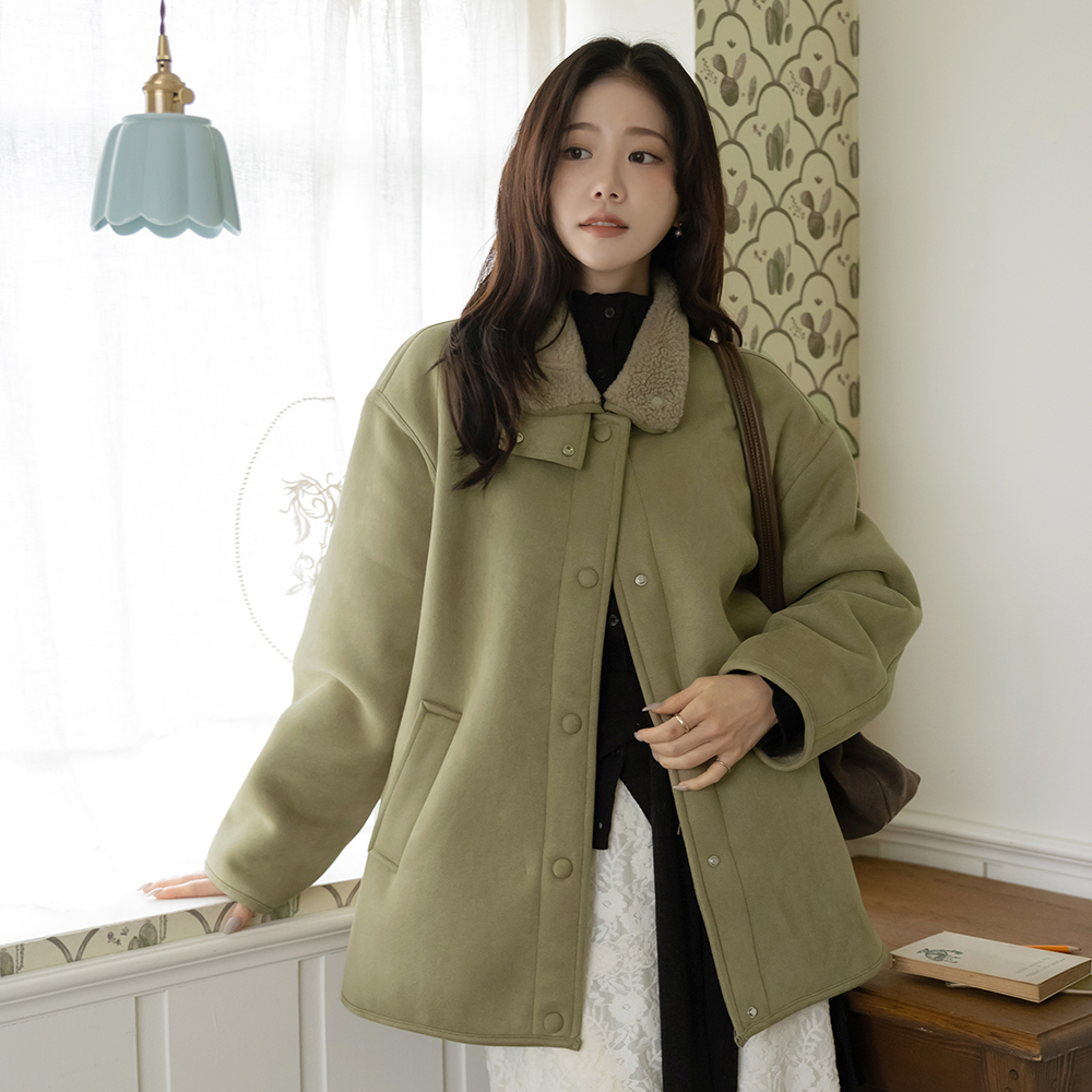 High-Neck Suede Wool Lining Harp Mustang