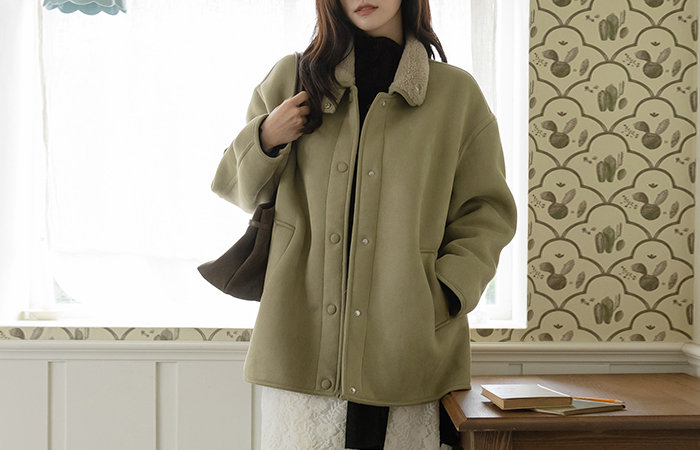 High-Neck Suede Wool Lining Harp Mustang