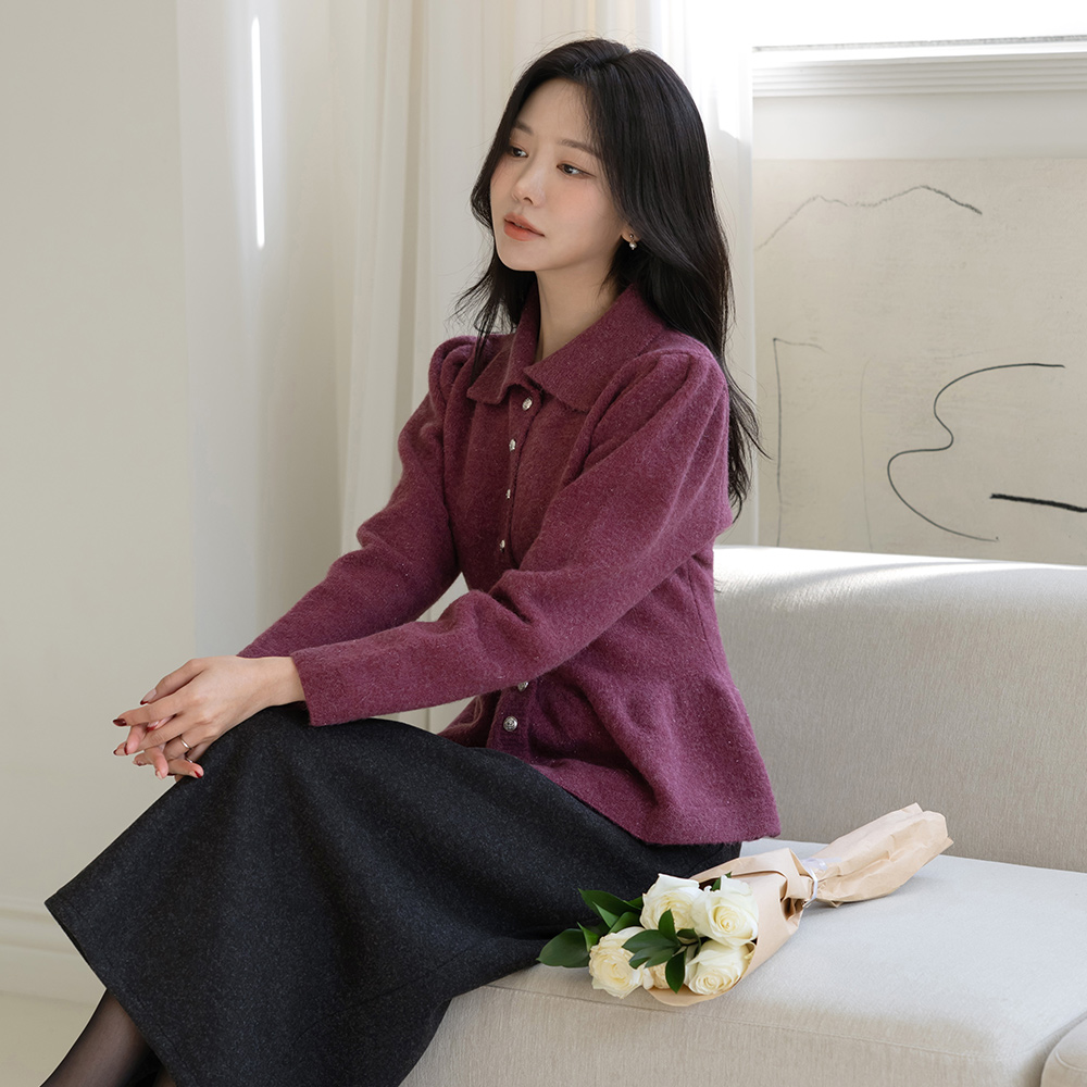 Polo Twinkle Wool Peplum Cardigan