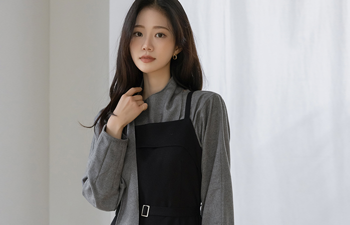 Modern Bustier A-line Dress(+Belt)