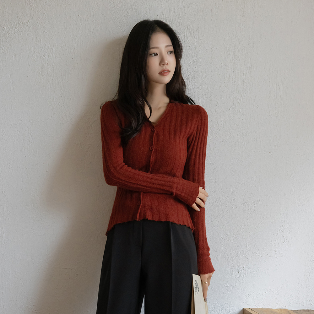 V-neck Cardigan Knit