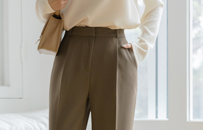 Ellin One Pintuck Semi- Wide Fleece Slacks
