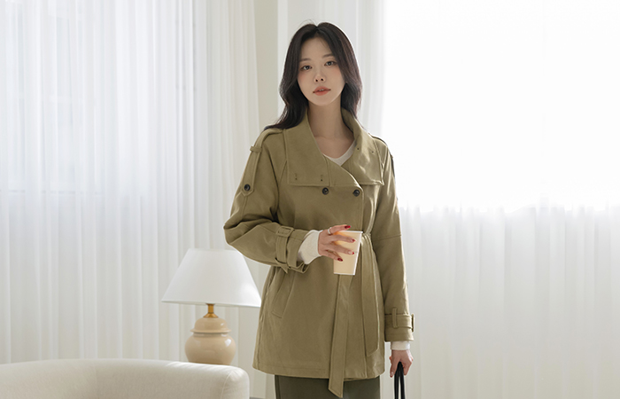 Fur Lining Suede Trench Jacket(+Belt)