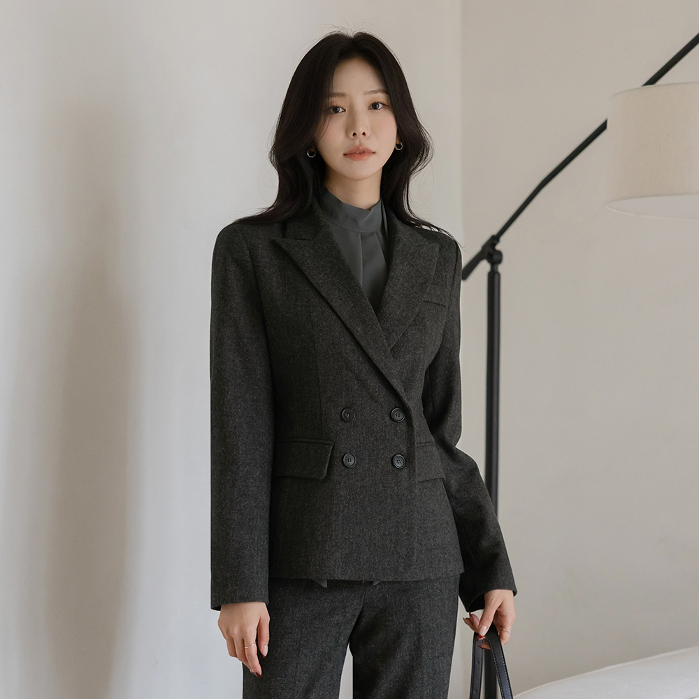 Herringbone Wool Office Set-up Jacket