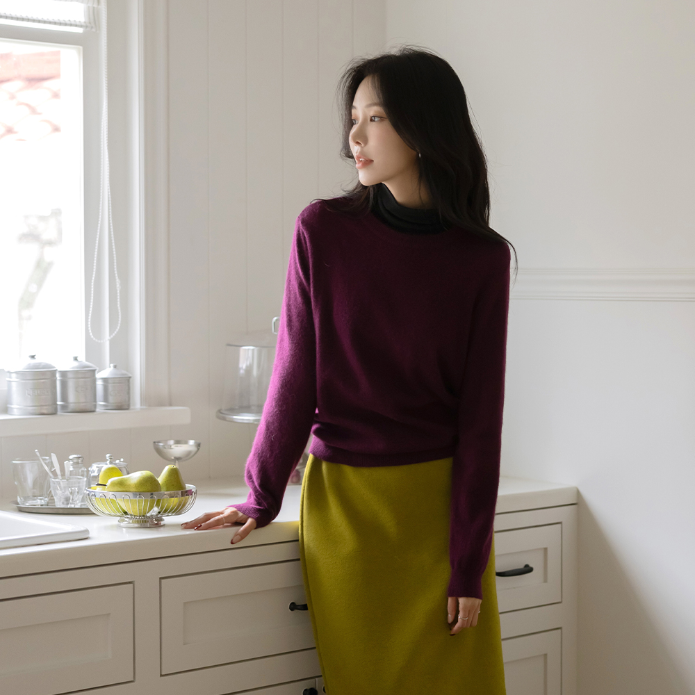 raccoon&Wool Raund neck Color Knit