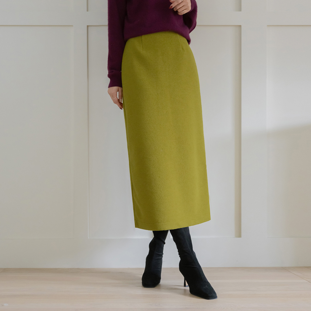 Teddy Back Banding H-line Skirt