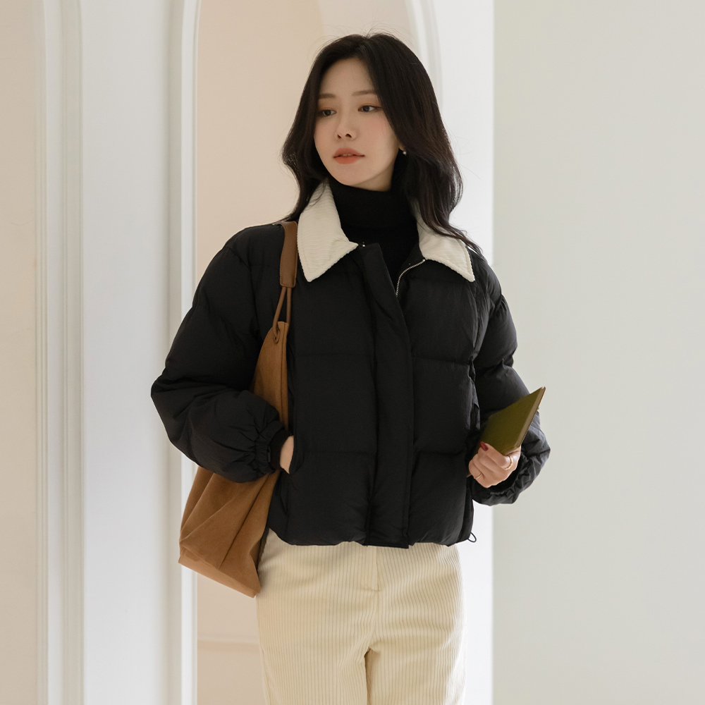 Collar Corduroy Color Combination 6Ounce Wellon Short Padding