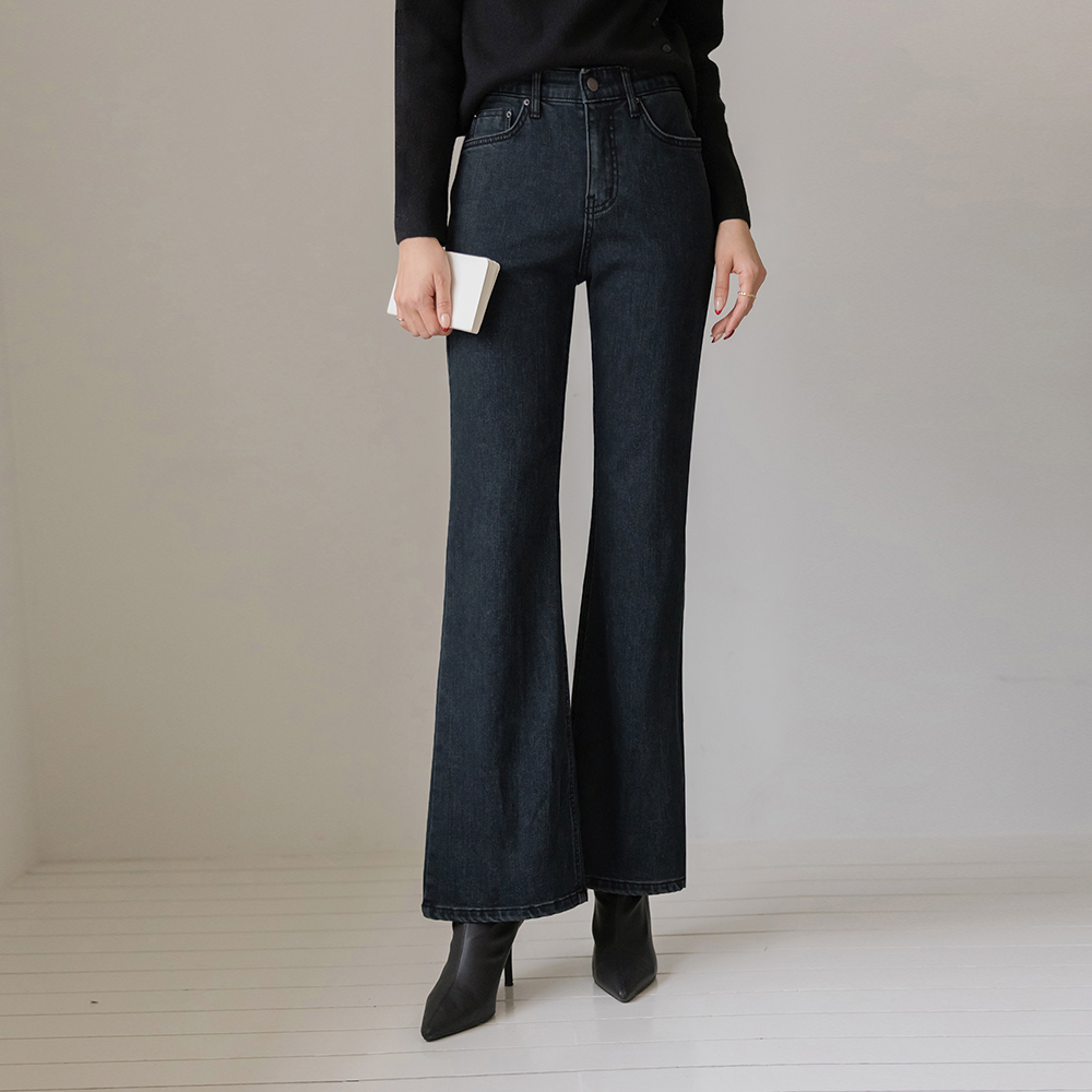 Denim Fleece Boot-Cut Span Pants