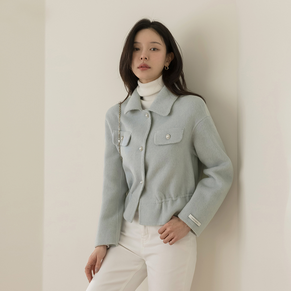 Polo Hand-Made Wool Pearl Banding Short Jacket