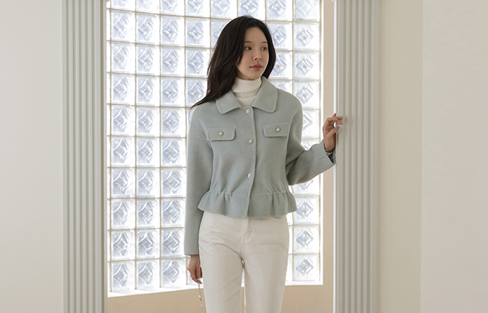 Polo Hand-Made Wool Pearl Banding Short Jacket