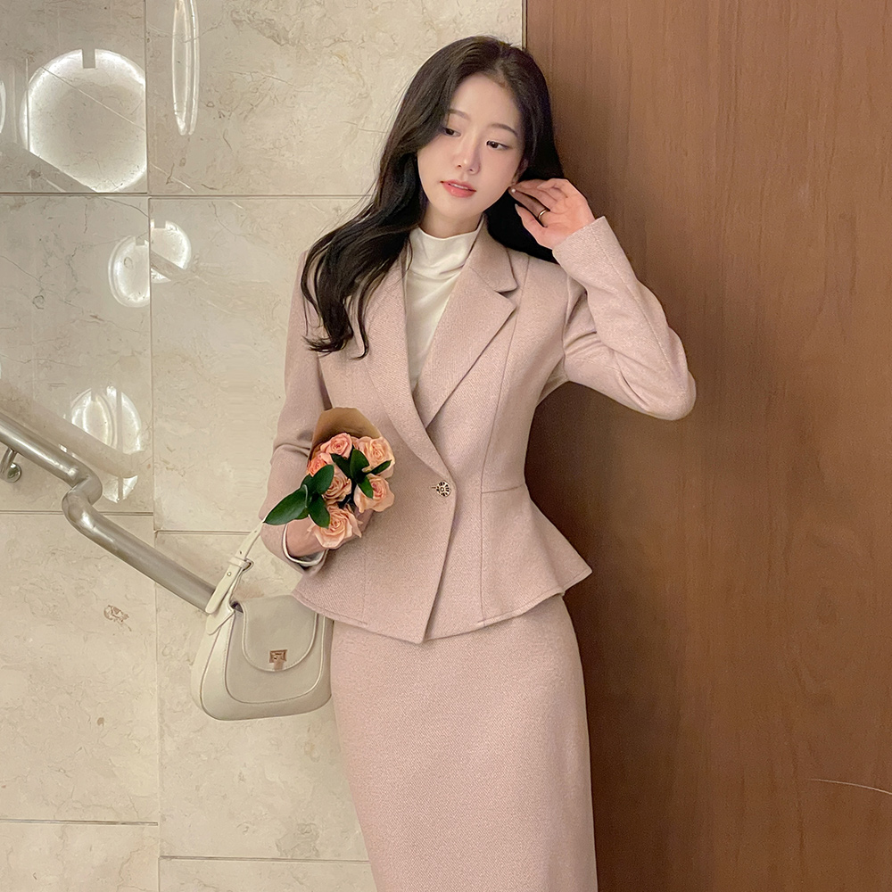 Peplum Tweed Set-up Jacket