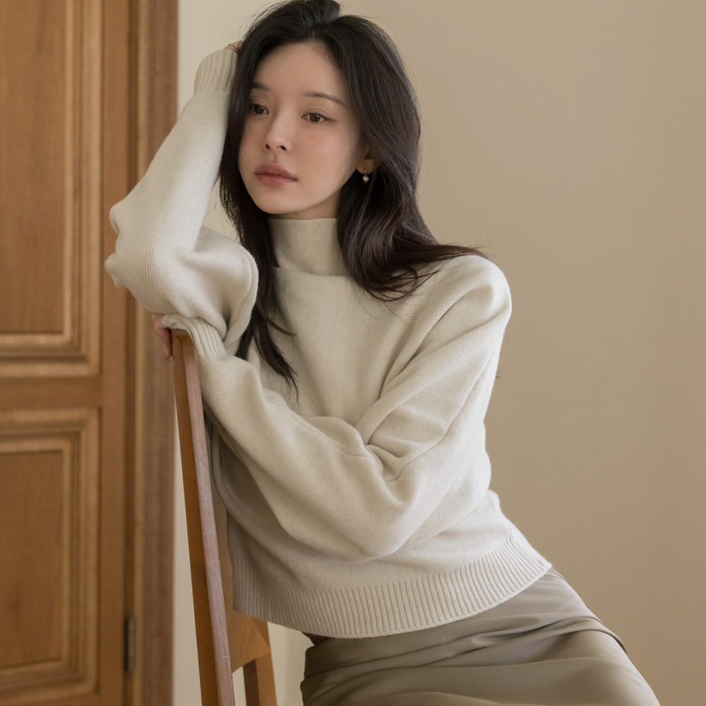 Riel Turtleneck Sleeveless shirts&Boat Neck Knit SET