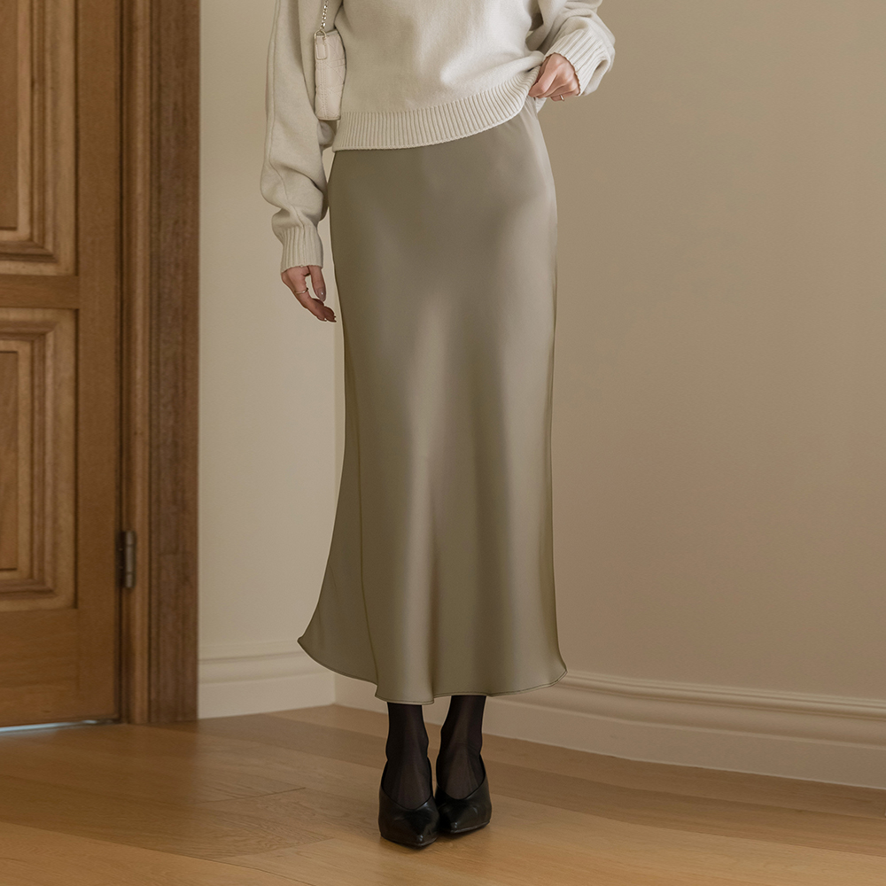 Satin Mermaid Banding Long Skirt