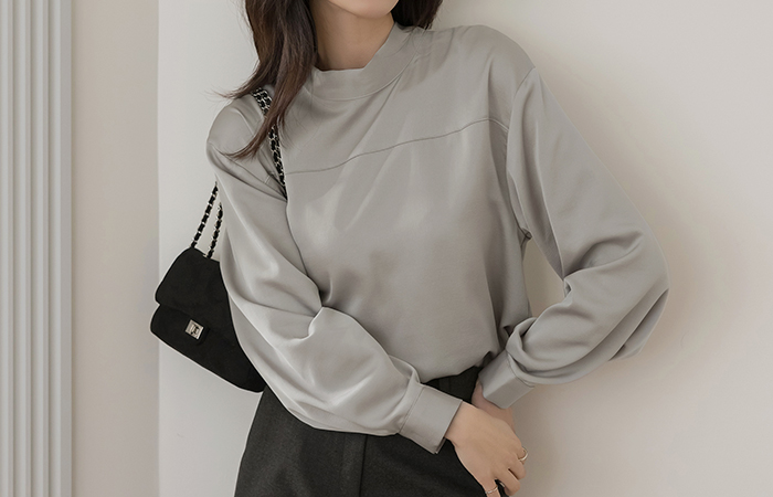 Tie Neck Satin Reversible Blouse