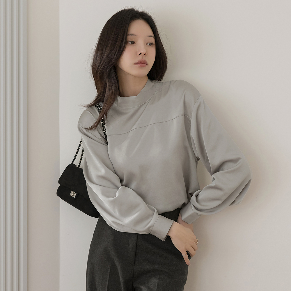 Tie Neck Satin Reversible Blouse