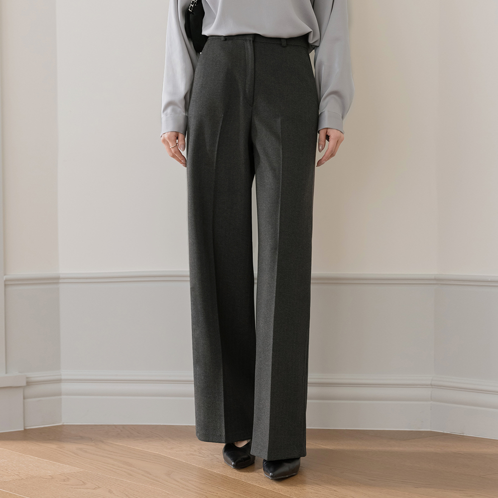 Herringbone wide fit Wool Slacks