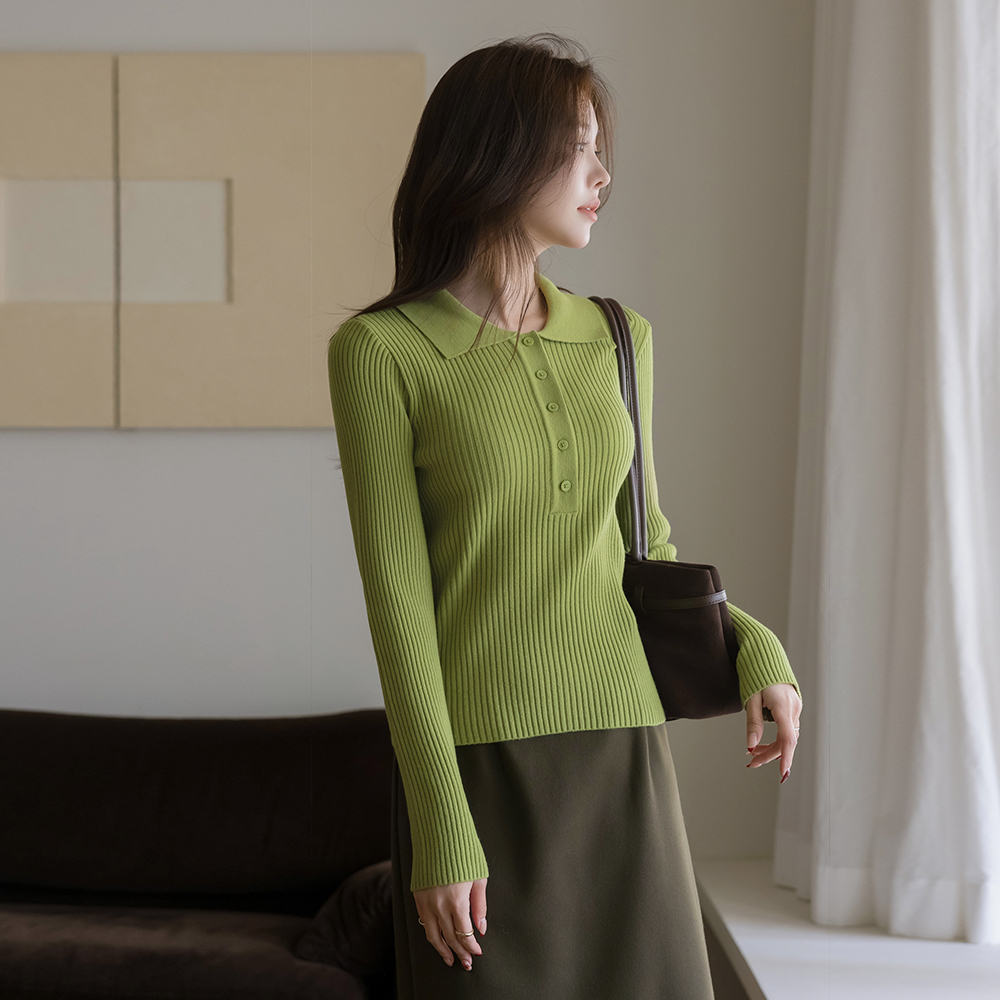 Polo 반버튼 Corduroy Knit