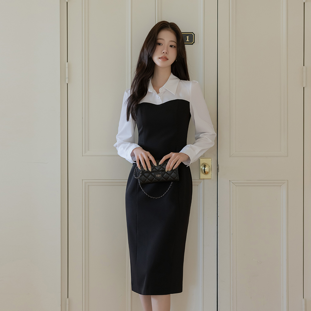 Polo layered Color Combination H-line Dress