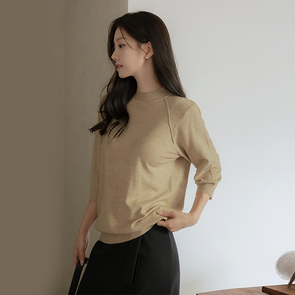 (1+1할인) Soft Touch Half-Highneck Knit