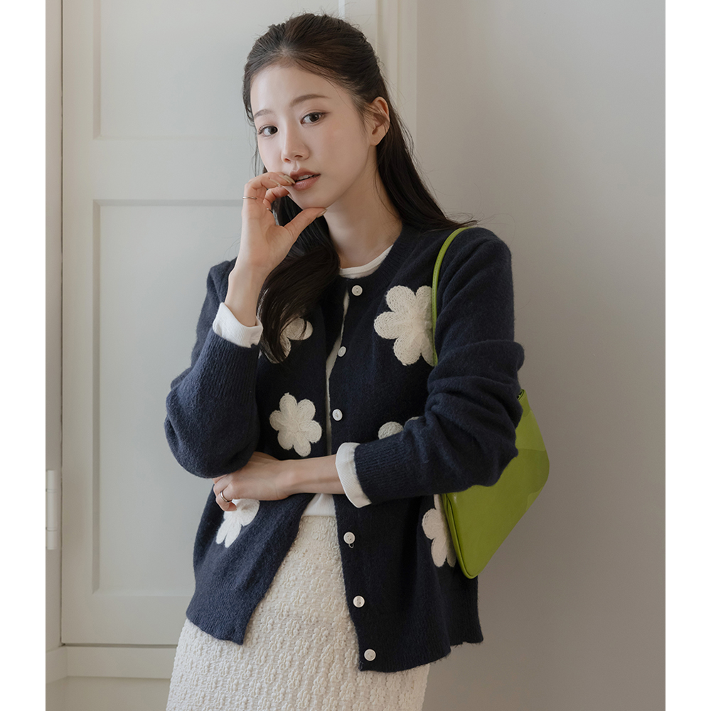 Knit Flower Knit Cardigan