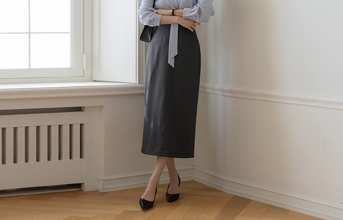 Modern Pocket Point H-line Long Skirt