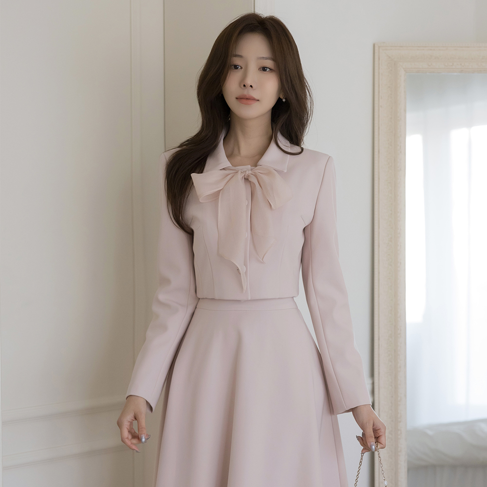 lucy Polo Crop Set-up Jacket(+Scarf)