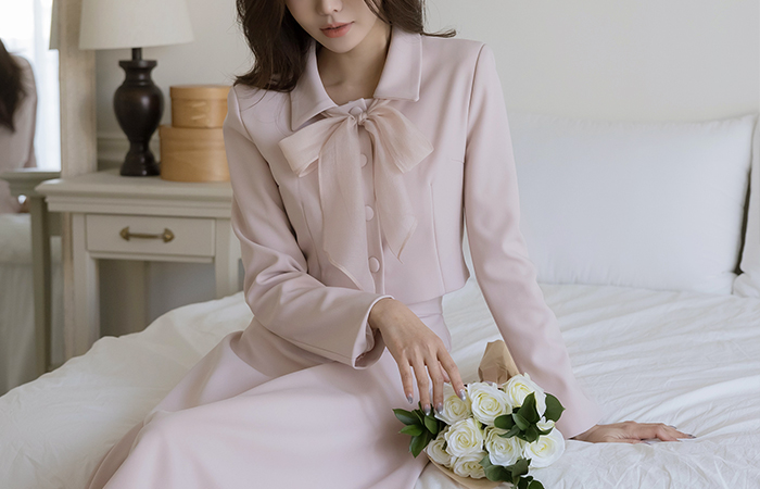 lucy Polo Crop Set-up Jacket(+Scarf)