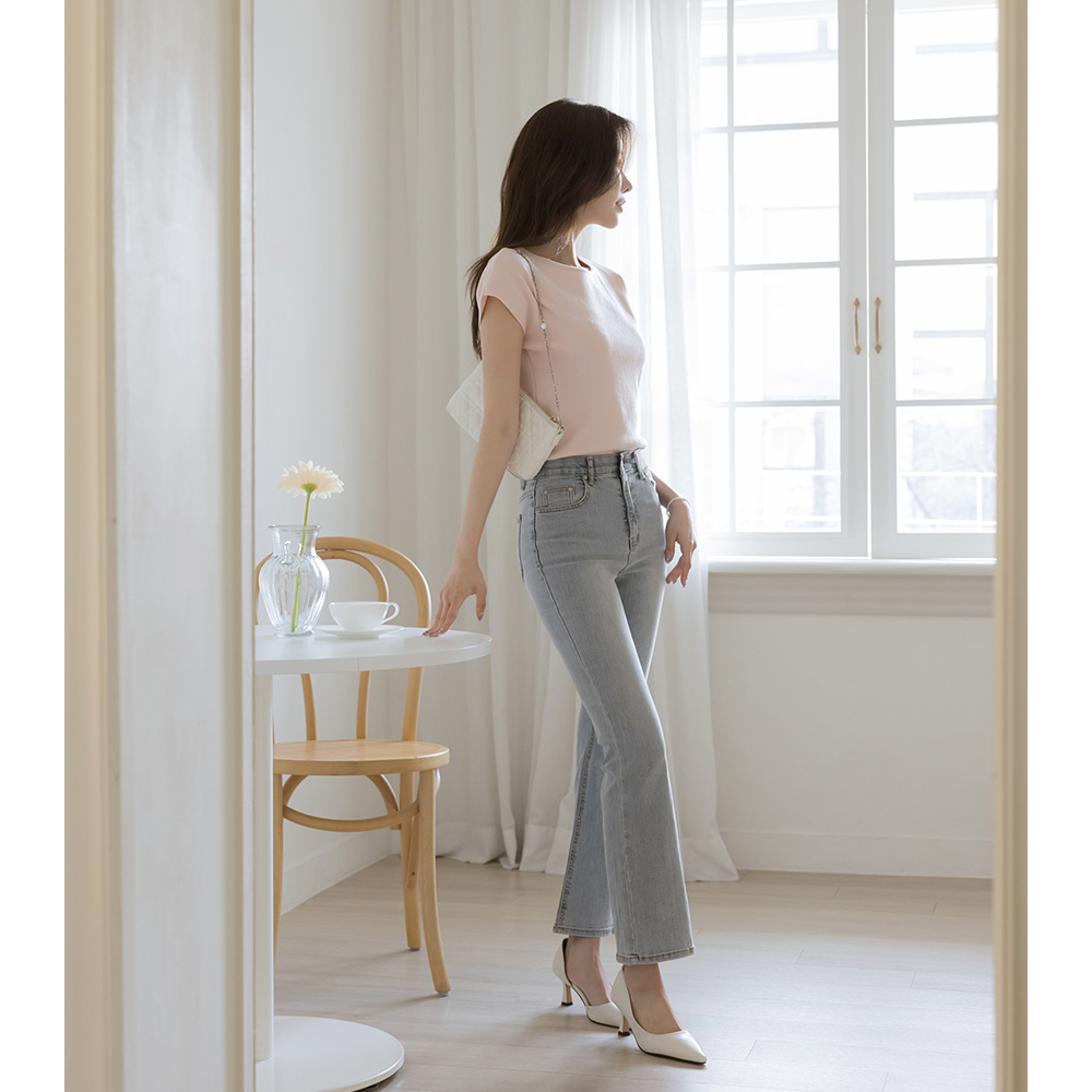 Daily Hidden Banding Boot-Cut Denim Pants