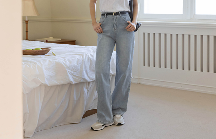 Cotton Stretchy-Waist Slim Fit Span Pants(2type)