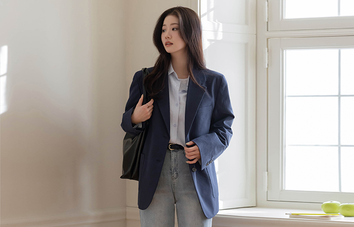 Tailored Polo loose fit Jacket(+Belt)