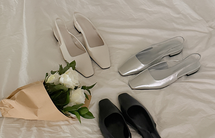 Soft Square Toe Sling Backs Heels