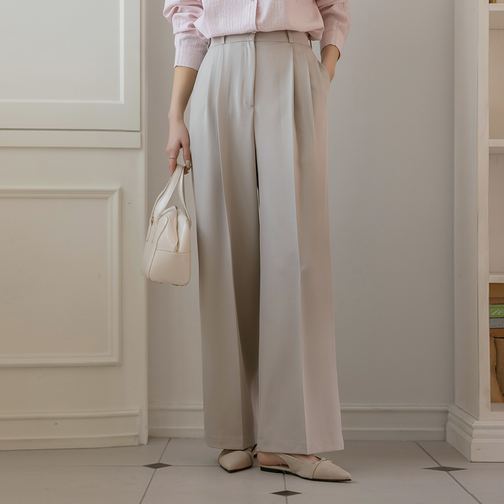 Modern 백비죠 wide fit Pintuck Slacks
