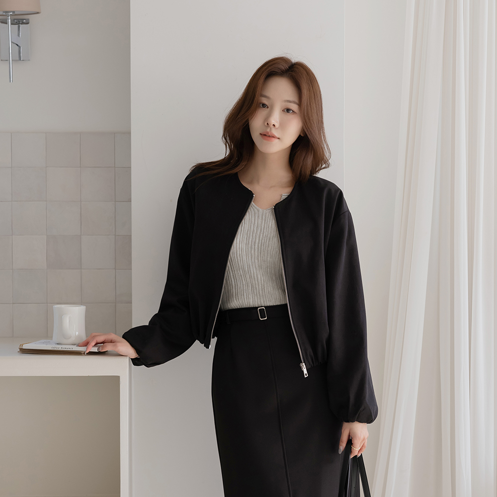 Daily Raund neck Blouson Short Jumper