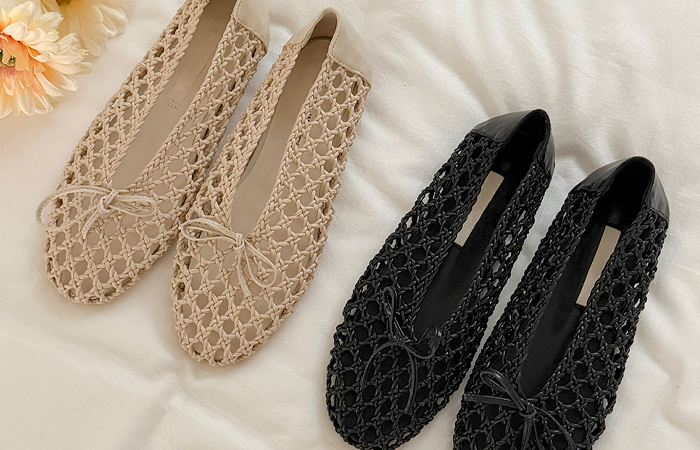 ODE Ribbon Weaving Flat shoes