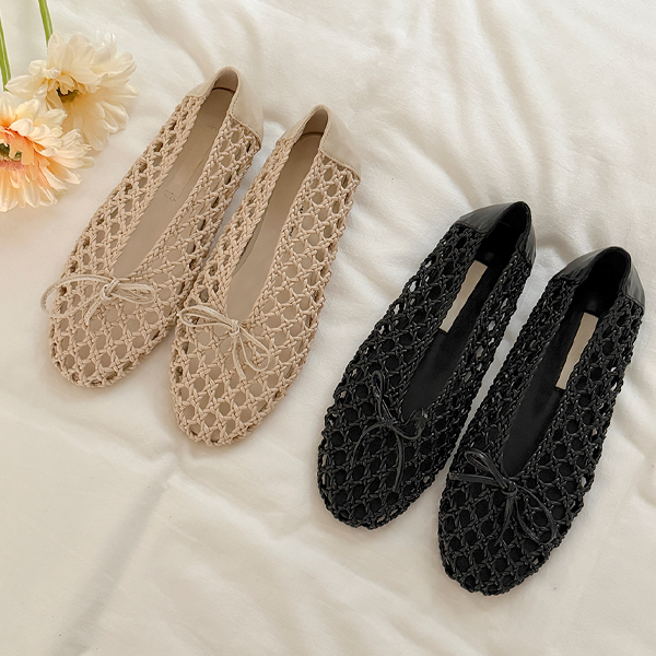 ODE Ribbon Weaving Flat shoes