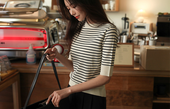 Standard Stripe Short Sleeves Knit