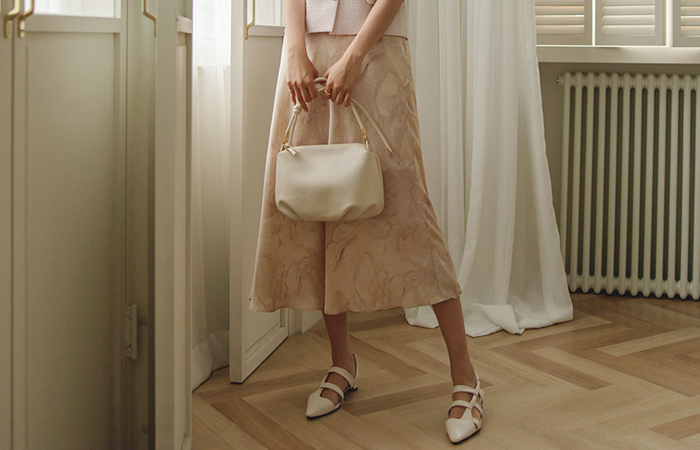 abstract Mable Back Banding Flared Skirt