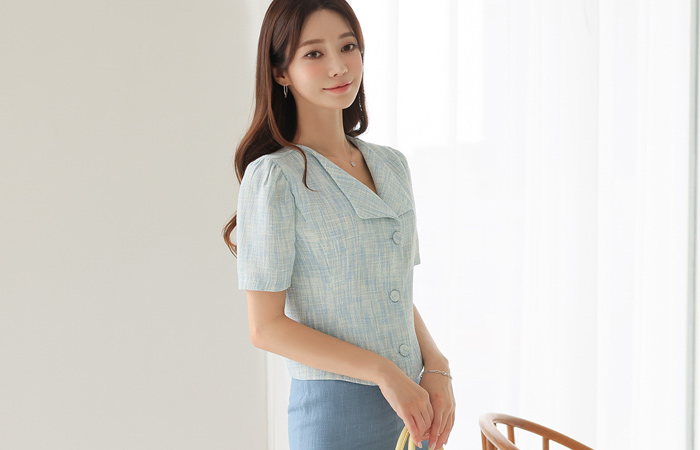 Wing Collar Silver Tweed Shot Jacket