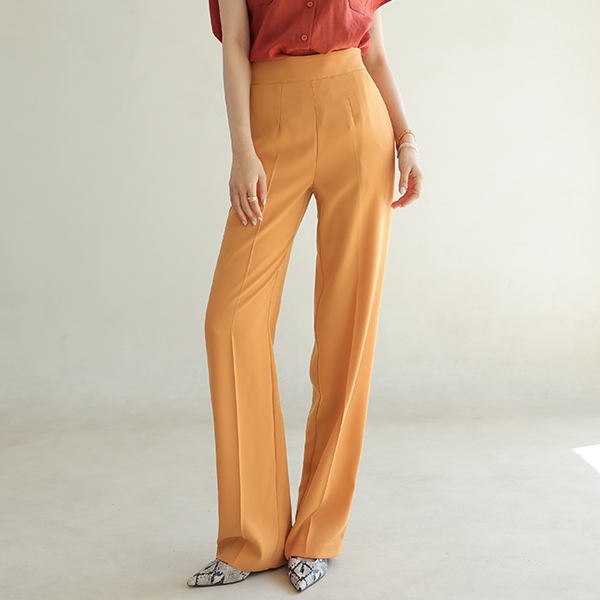 Vivid Color Point Long-legged Slacks