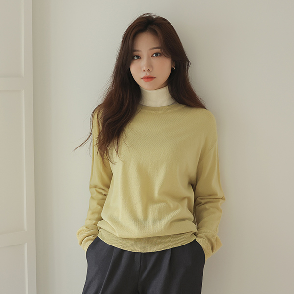 Soft Warmer Color Wool Knit T-shirt