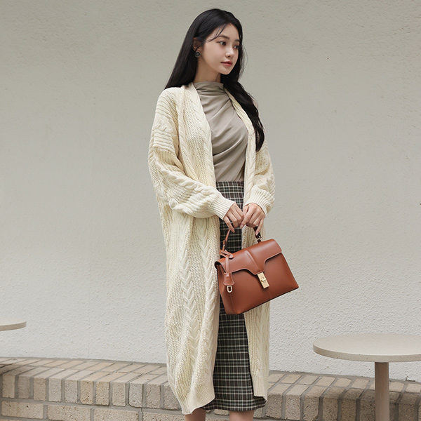 Big knitted Maxi Open Knit Cardigan