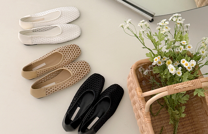 Natural Weaving Flat shoes