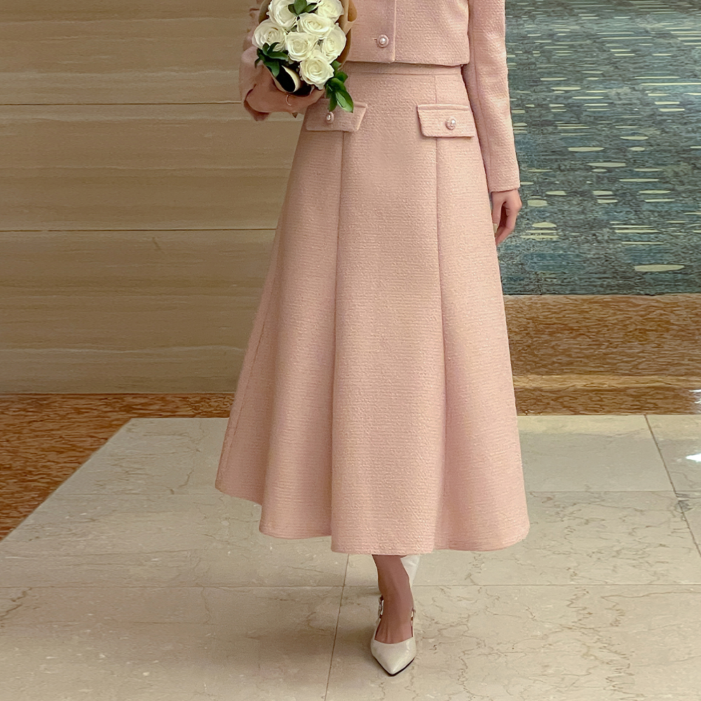 lucy Pearl A-line Tweed Set-up Skirt