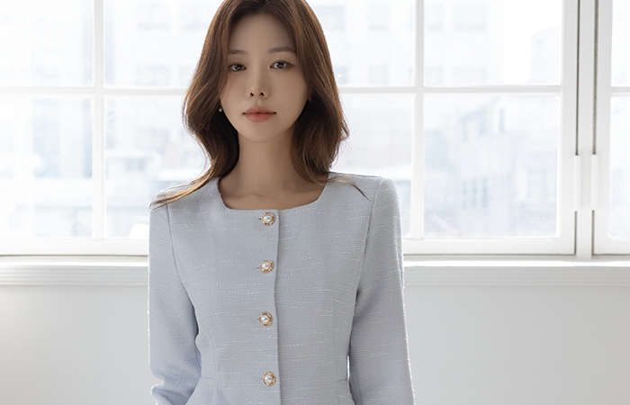 Rya Peplum Tweed Span Set-up Jacket