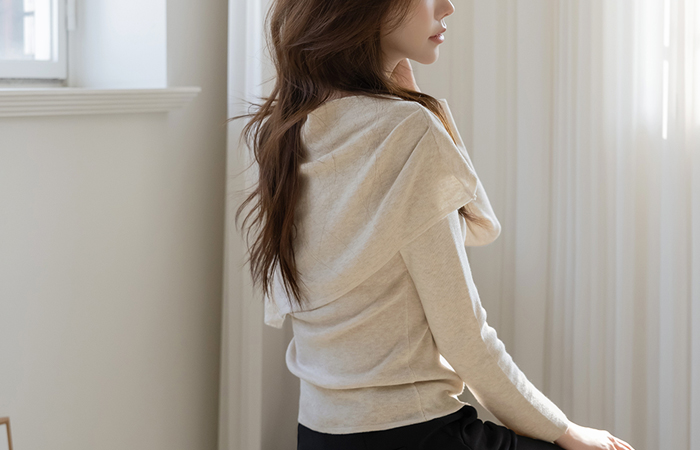 Basic Raund neck Knit&Cape SET