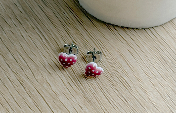 Dot heart Earring