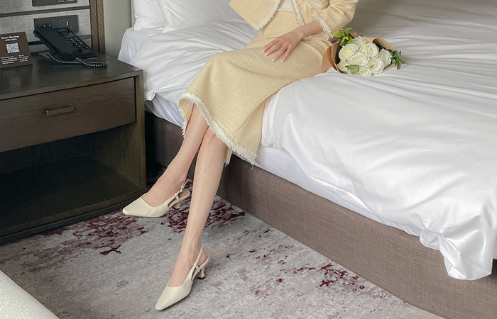 Tassel Color Combination H-line Tweed Set-up Skirt